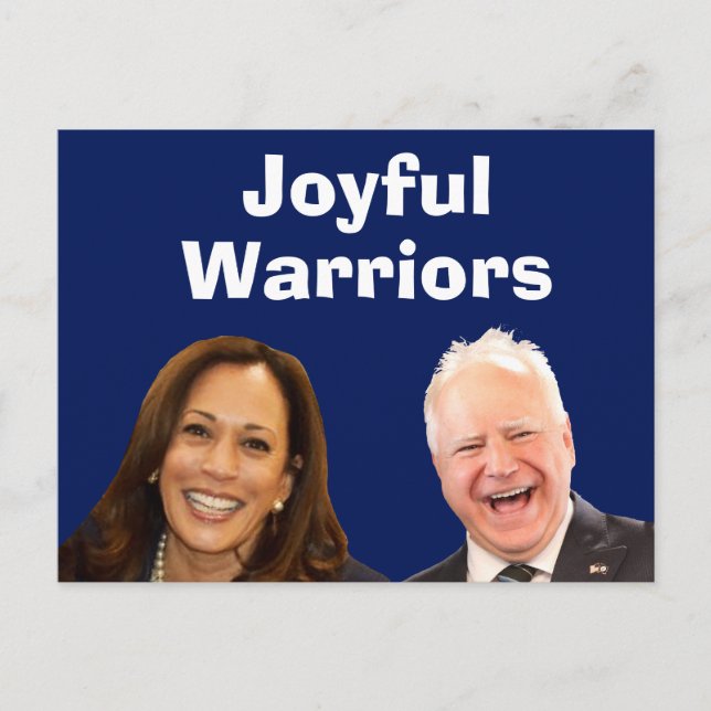 Postal Joyful Warriors Harris y Walz (Anverso)