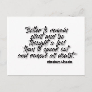 Postal JSR 1. "Mejor quedarse callado y ser pensado...