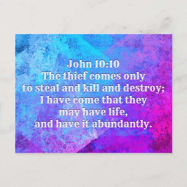 Postal Juan 10:10 He venido para que tengan vida (Anverso)