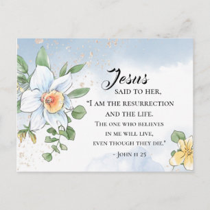 Postal Juan 11:25 Biblia Verse Spring Flores Semana Santa