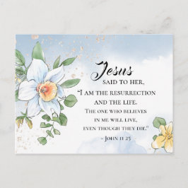 Postal Juan 11:25 Biblia Verse Spring Flores Semana Santa