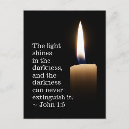 Postal Juan 1:5 La luz brilla en la oscuridad