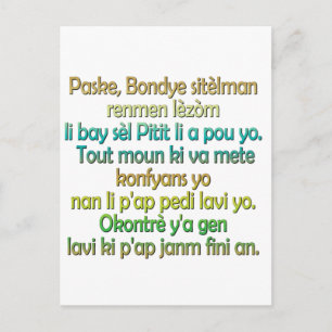 Postal Juan 3:16 Criollo haitiano