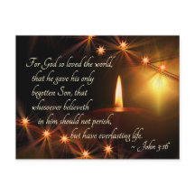 Juan 3:16 Dios amó al mundo, Navidades Vela