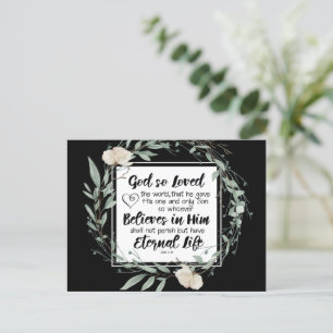 Postal Juan 3:16 Dios amó el Verso de la Biblia Mundial