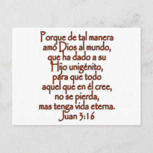 Postal Juan 3:16 Español