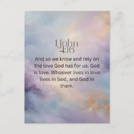 Postal Juan 4:16 Verso de la Biblia sobre diseño de acuar