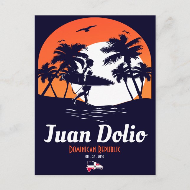 Postal Juan Dolio Souvenirs de época de la República Domi (Anverso)