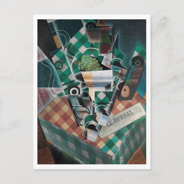 Postal Juan Gris, Bodegón, Arte moderno (Anverso)
