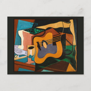 Postal Juan Gris, Bodegón con guitarra,