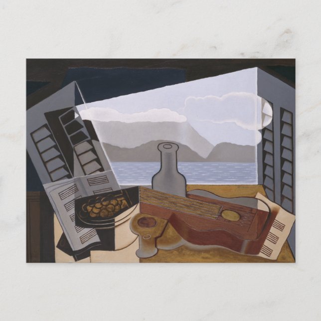 Postal Juan Gris El Bella Artes De La Ventana Abierta (Anverso)