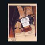 Postal Juan Gris - El Café Grinder<br><div class="desc">Esta obra maestra de la vida de este cubismo sintético sigue titulada The Coffee Grinder (El descafeinado del café) fue hecha por el famoso pintor, Juan Gris, utilizando aceite sobre papel en 1916. El precio de subasta más alto para una obra de Gris fue de $20.8 millones que fue fijado...</div>