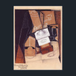 Postal Juan Gris - El Café Grinder<br><div class="desc">Esta obra maestra de la vida de este cubismo sintético sigue titulada The Coffee Grinder (El descafeinado del café) fue hecha por el famoso pintor, Juan Gris, utilizando aceite sobre papel en 1916. El precio de subasta más alto para una obra de Gris fue de $20.8 millones que fue fijado...</div>