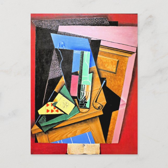 Postal Juan Gris - Todavía la vida con un poema (Anverso)