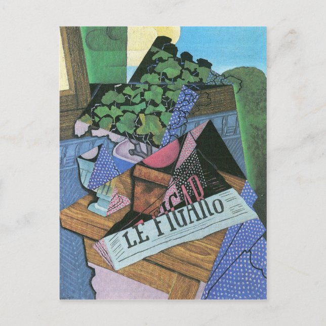 Postal Juan Gris - Vida fija con geranios (Anverso)