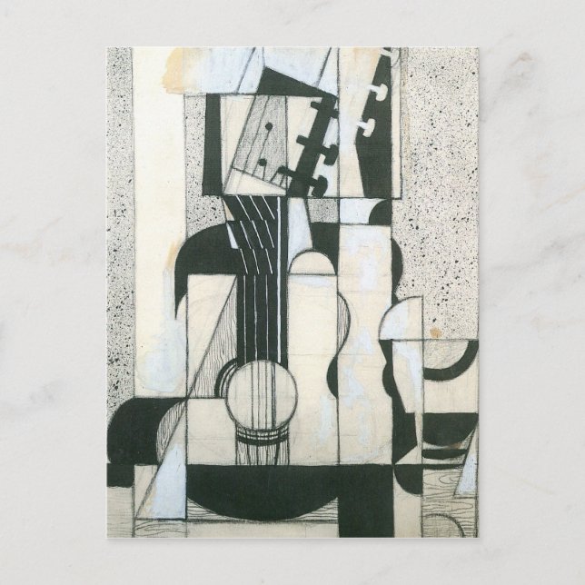 Postal Juan Gris - Vida fija con guitarra (Anverso)