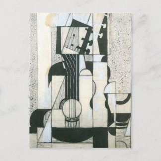 Postal Juan Gris - Vida fija con guitarra