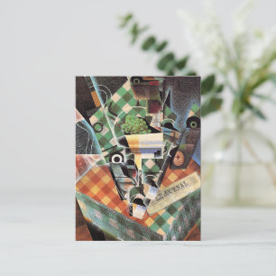 Postal Juan Gris - Vida fija con manteles controlados