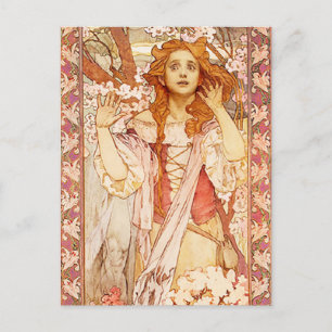 Postal Juana de Arco Alphonse Mucha Postcard