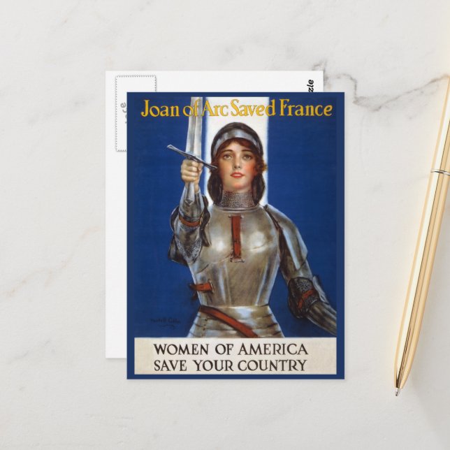 Postal Juana de Arco: La Doncella de Orleans, Heroína Cab (Anverso/Reverso In Situ)