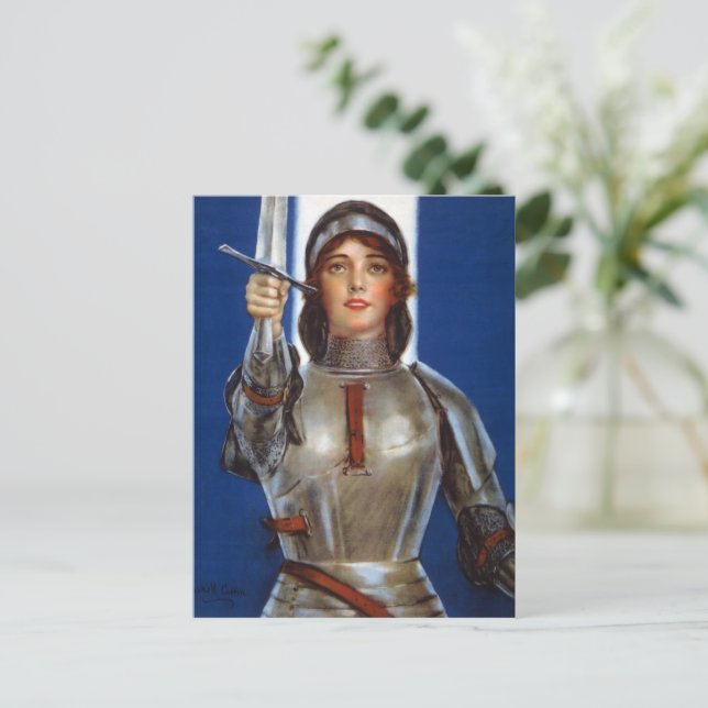 Postal Juana de Arco: La Doncella de Orleans, Heroína Cab (Anverso de pie)