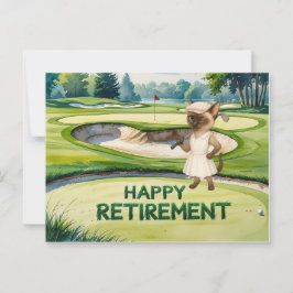 Postal Jubilación de golf para los amantes del gato siamé