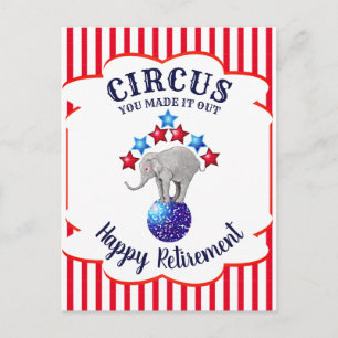 Postal Jubilación divertida de los elefantes del circo