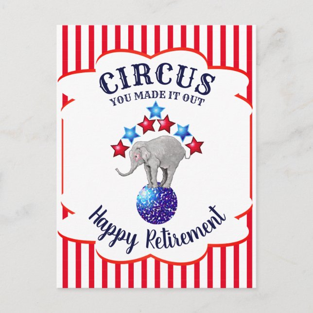Postal Jubilación divertida de los elefantes del circo (Anverso)