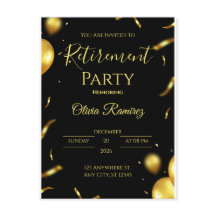 Jubilación Elegante De Oro Y Negro