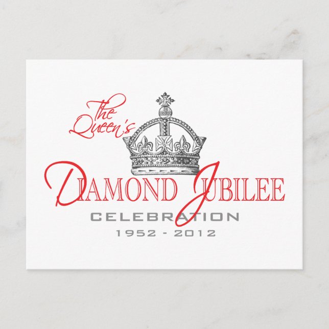 Postal Jubileo británico sobre diamantes - recuerdo real (Anverso)