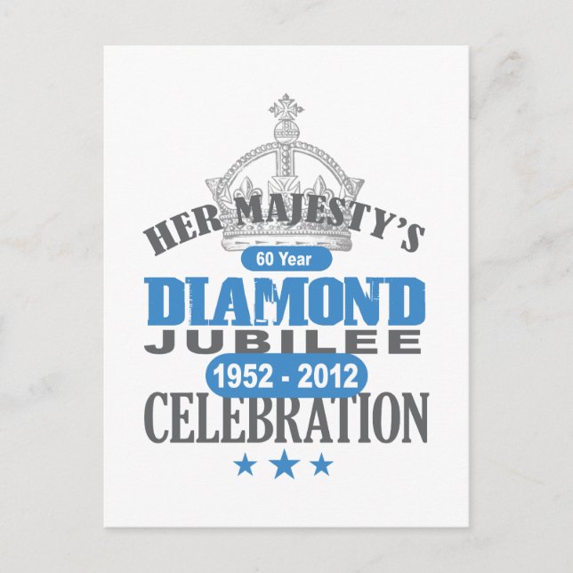 Postal Jubileo británico sobre diamantes - recuerdo real (Anverso)