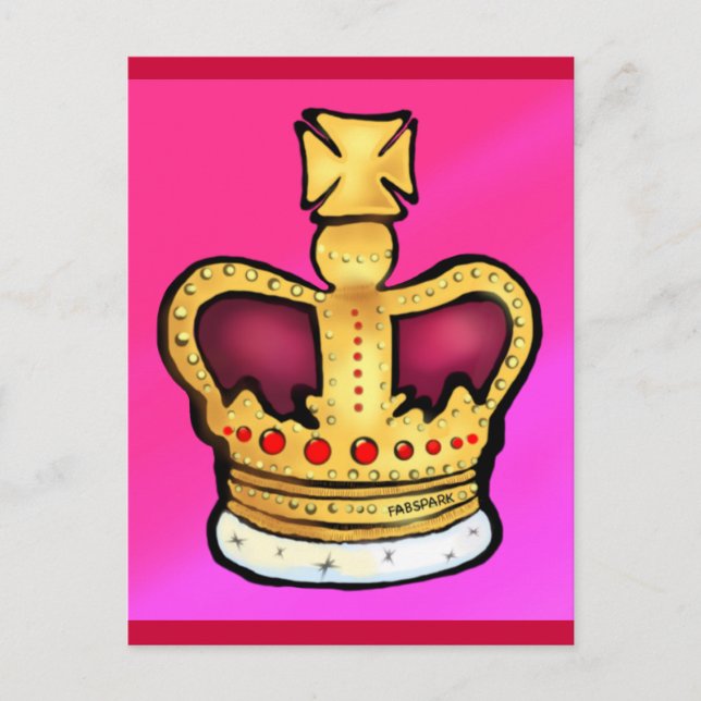 Postal Jubileo de diamante Corona magnífico dibujo (Anverso)