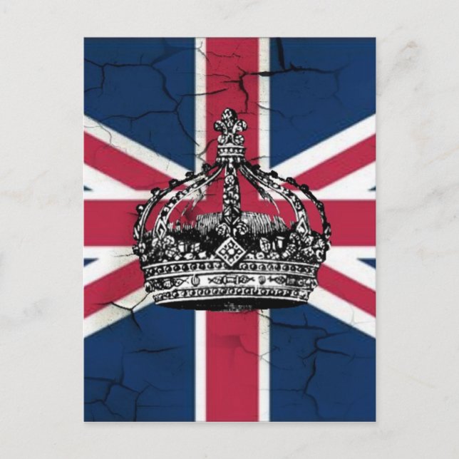 Postal Jubileo del Diamante de Inglaterra con bandera de  (Anverso)