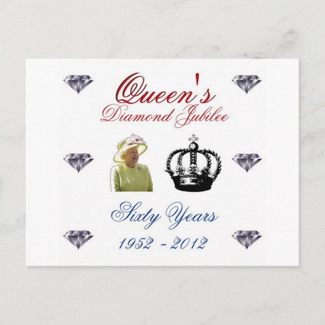 Postal Jubileo del Diamante de Queens 1952-2012 60 años (Anverso)