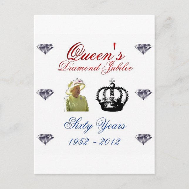 Postal Jubileo del Diamante de Queens 1952-2012 60 años (Anverso)