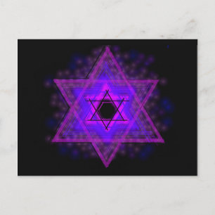 Postal Judaica, brillando en la oscuridad