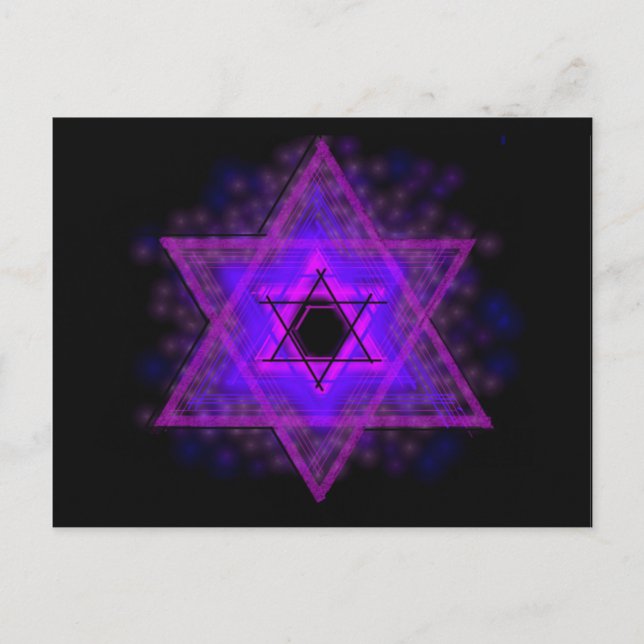 Postal Judaica, brillando en la oscuridad (Anverso)