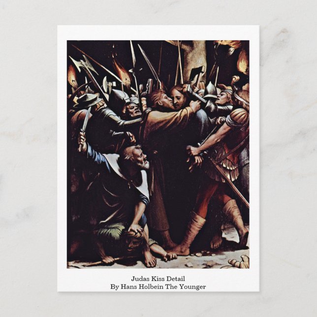 Postal Judas Kiss Detalle Por Hans Holbein El Joven (Anverso)