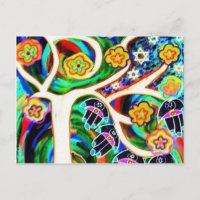 Judea Hamsa Marfil Árbol De Vida Postcard