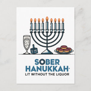 Postal Judio Sobrio Literatura de Hanukkah Sin el Licor J