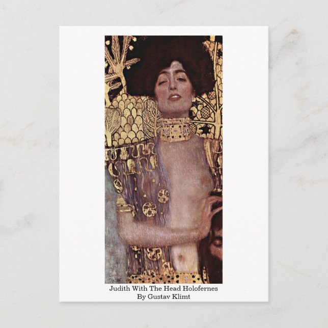 Postal Judith Con La Cabeza Holofernes Por Gustav Klimt (Anverso)