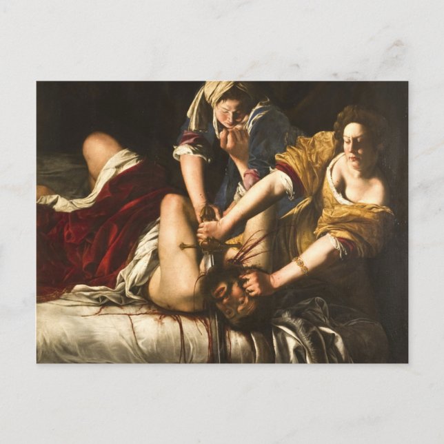 Postal Judith Slay Holofernes - Artemisia Gentileschi (Anverso)