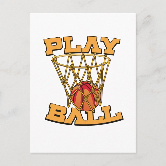 Postal Juega Baloncesto Balón. (Anverso)