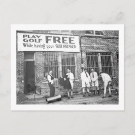 Postal Juega gratis al golf (al mismo tiempo que te presi