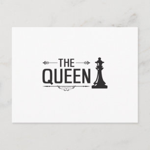 Postal Juego de ajedrez Jaque mate Queen Board Idea de re