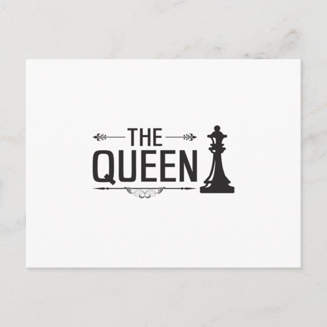 Postal Juego de ajedrez Jaque mate Queen Board Idea de re (Anverso)
