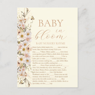 Postal Juego de Baby Shower Boho Neutral Bebé en Floració