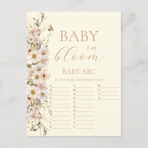 Postal Juego de Baby Shower Boho Neutral para Bebé en Flo