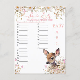 Postal Juego de Baby Shower Bosque del Ciervo