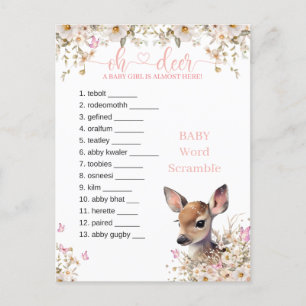 Postal Juego de Baby Shower Bosque del Ciervo